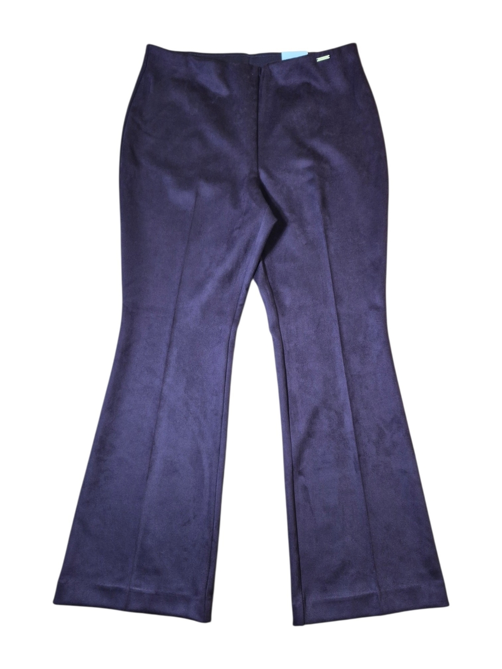 Anne Klein Plum Faux Suede Flare Leg Pull-On Pants Large